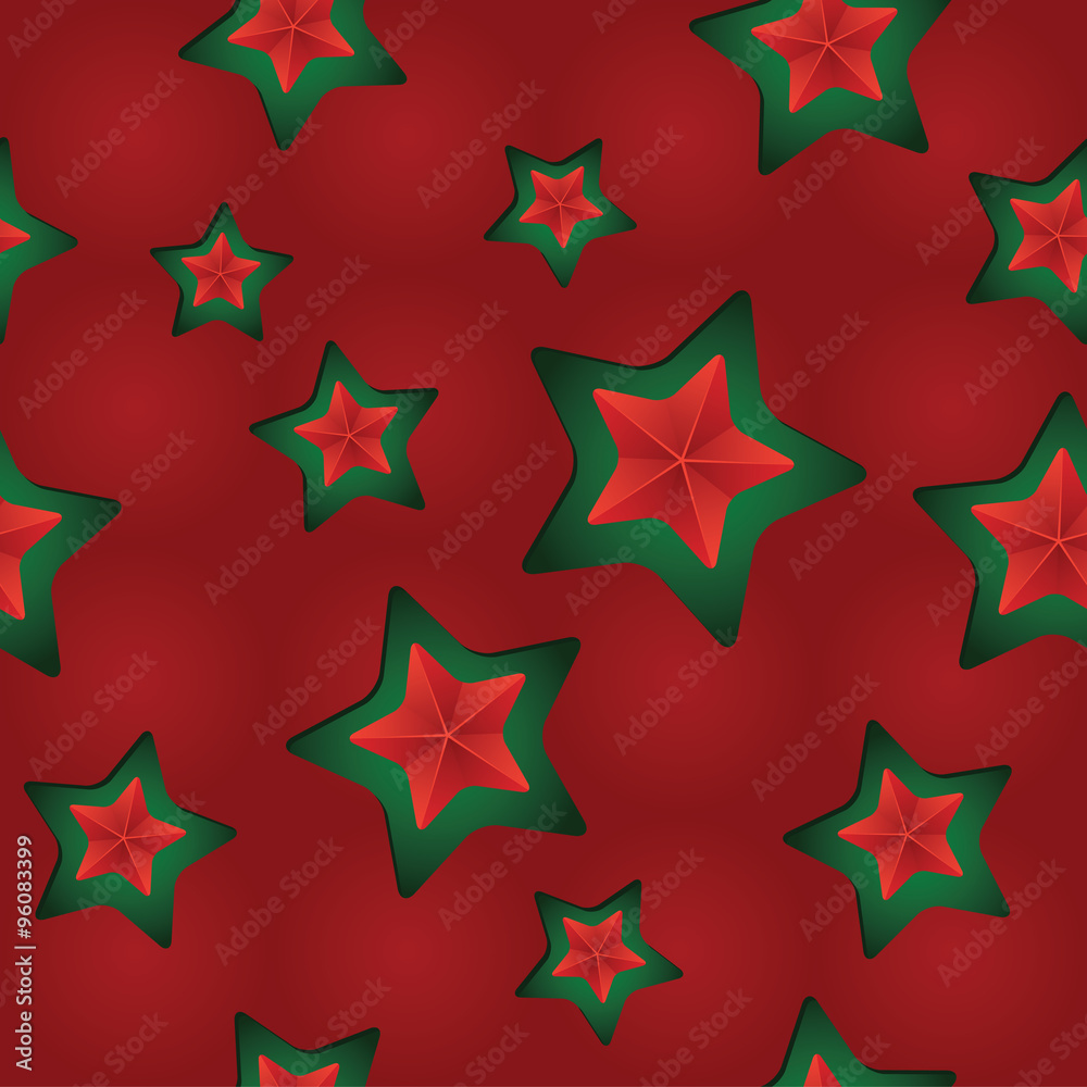 Vector seamless Christmas pattern with clipped stars. Holiday theme. For wrapping paper, wallpapers, web site background, textile