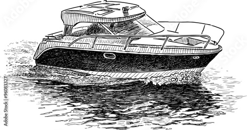 motorboat in trip