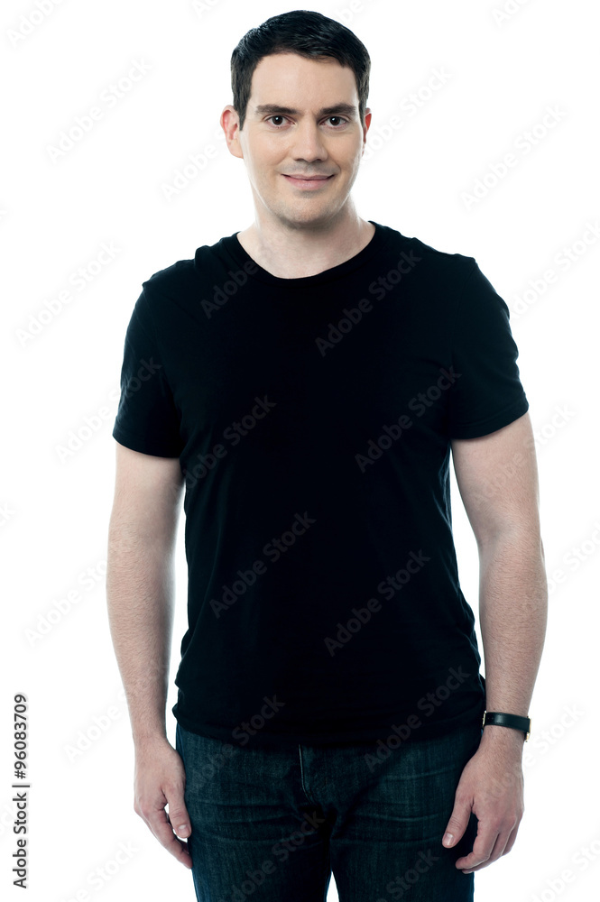 Handsome man posing over white Handsome man posing over white