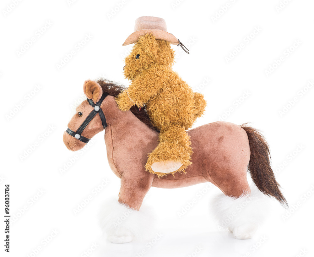 Fototapeta premium Cowboy Teddy bear riding a horse