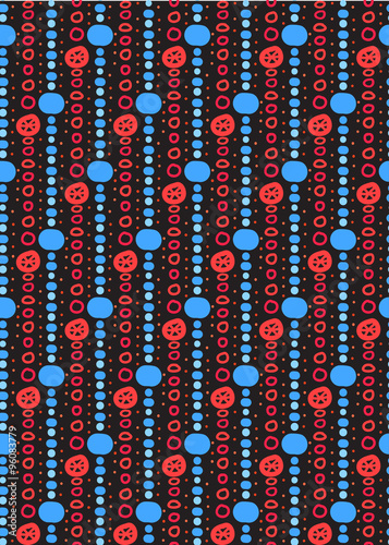 Seamless texture with garlands and beads on dark background 