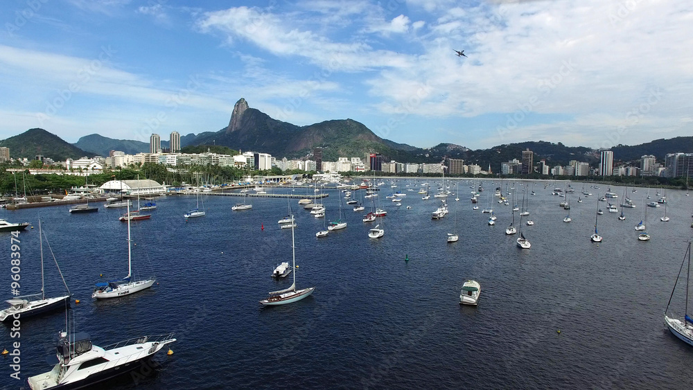 Aerial view of Urca in Rio de Janeiro, Brazil.