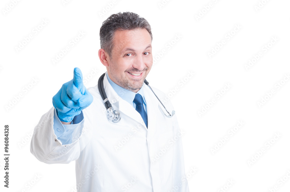 Doctor or medic choosing you by pointing finger to camera Doctor or medic choosing you by pointing finger to camera