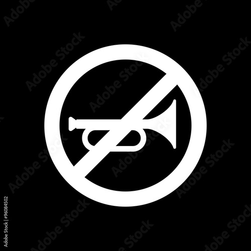 The keep quiet icon. No sound symbol. Flat