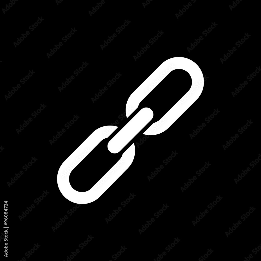 The link icon. Linked symbol. Flat The link icon. Linked symbol. Flat