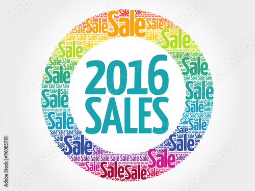 2016 SALES circle word cloud, business concept #96085781