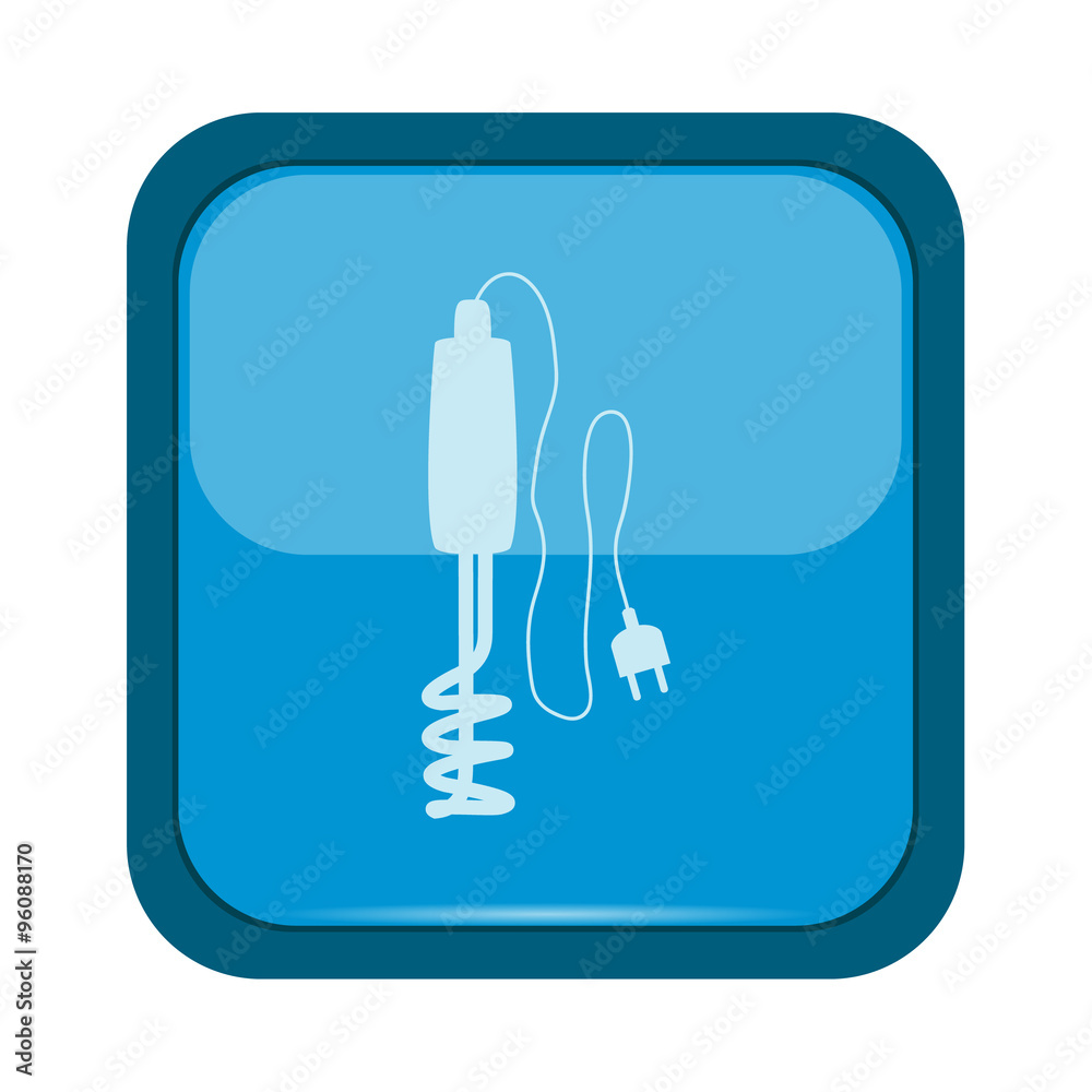 Boiler water icon on a blue button Boiler water icon on a blue button