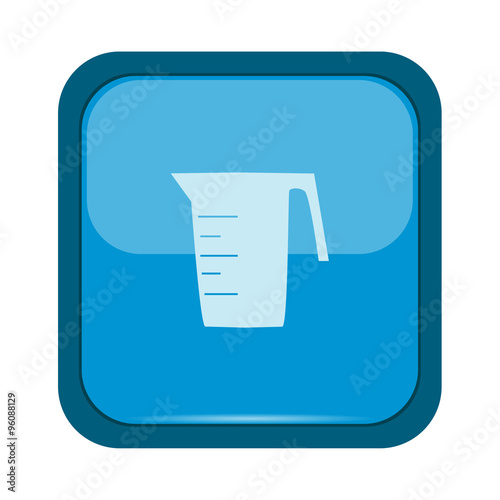 Kitchen beaker icon on a blue background