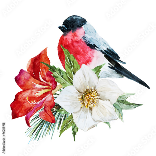 Flowers with bird