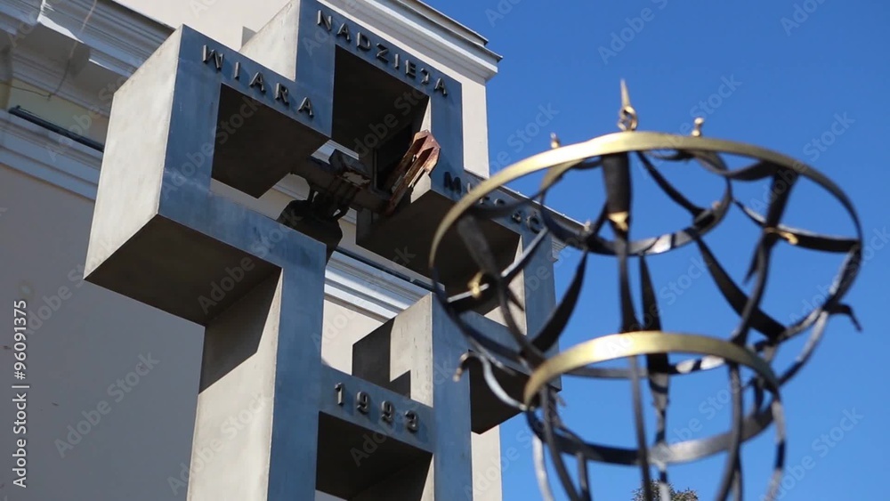 ringing church bell mounted in a cross ringing church bell mounted in a cross