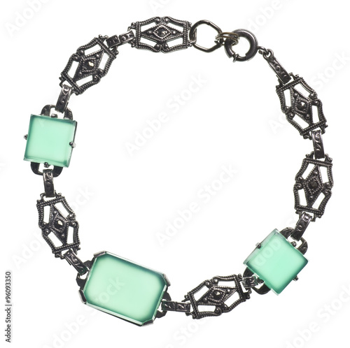 antique bracelet with green stones
