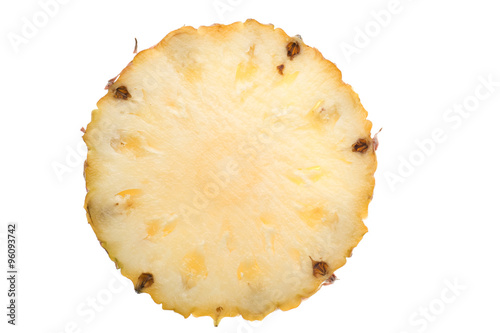 fresh Florida pineapple slice isolated on white