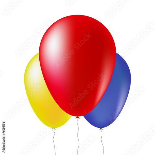 Vector illustration of simple birthday decoration - air baloons photo