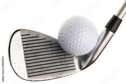 golf club and ball isolated on white