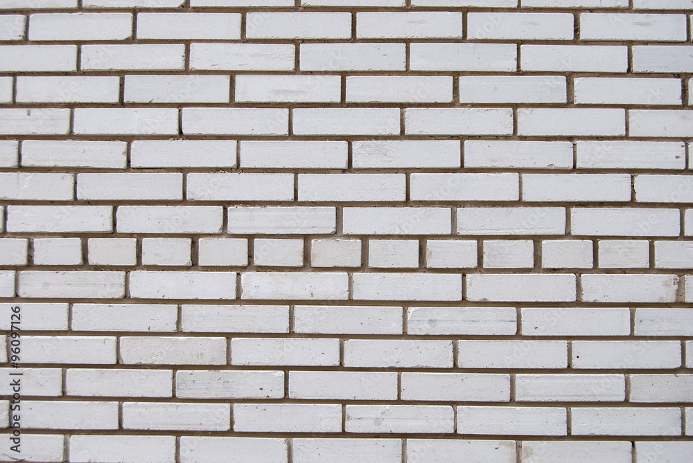 White brick wall for background or texture