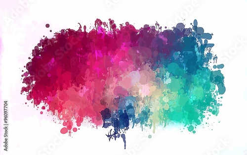 Pink and blue brush strokes cloud. Vector version