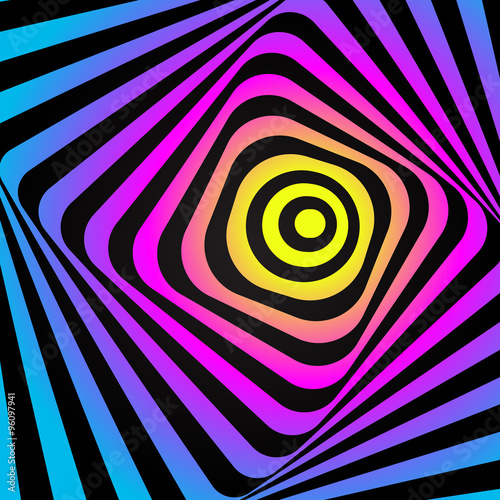 Abstract optic illusion - colorful background. Cmyk concept