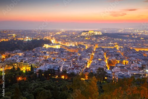 Fototapeta Naklejka Na Ścianę i Meble -  View of Athens from Lycabettus Hill, Greece.