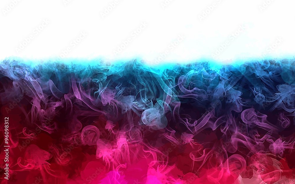Fototapeta premium Bright smoke border background. Vector version