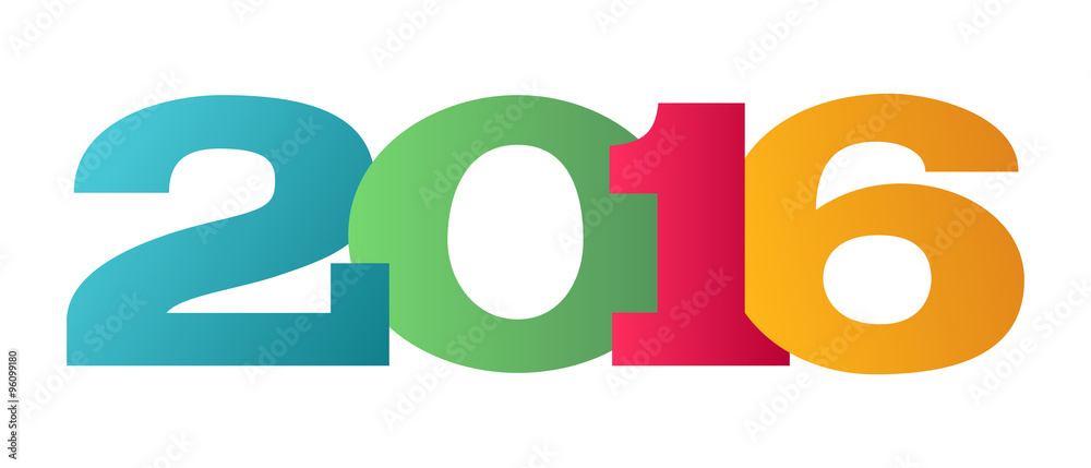 Happy New Year 2016 colorful symbol. Happy New Year 2016 colorful symbol.