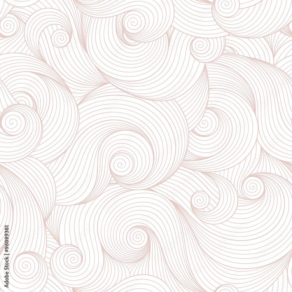 Seamless brown abstract hand-drawn pattern, waves background. Seamless brown abstract hand-drawn pattern, waves background.