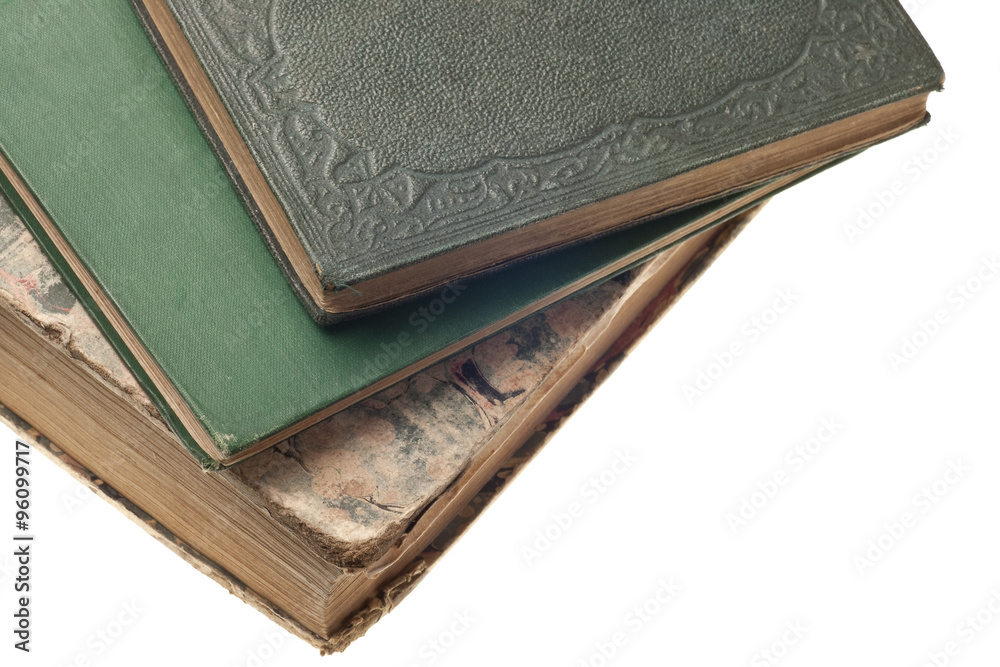 old books from the 1800's isolated on white background old books from the 1800's isolated on white background