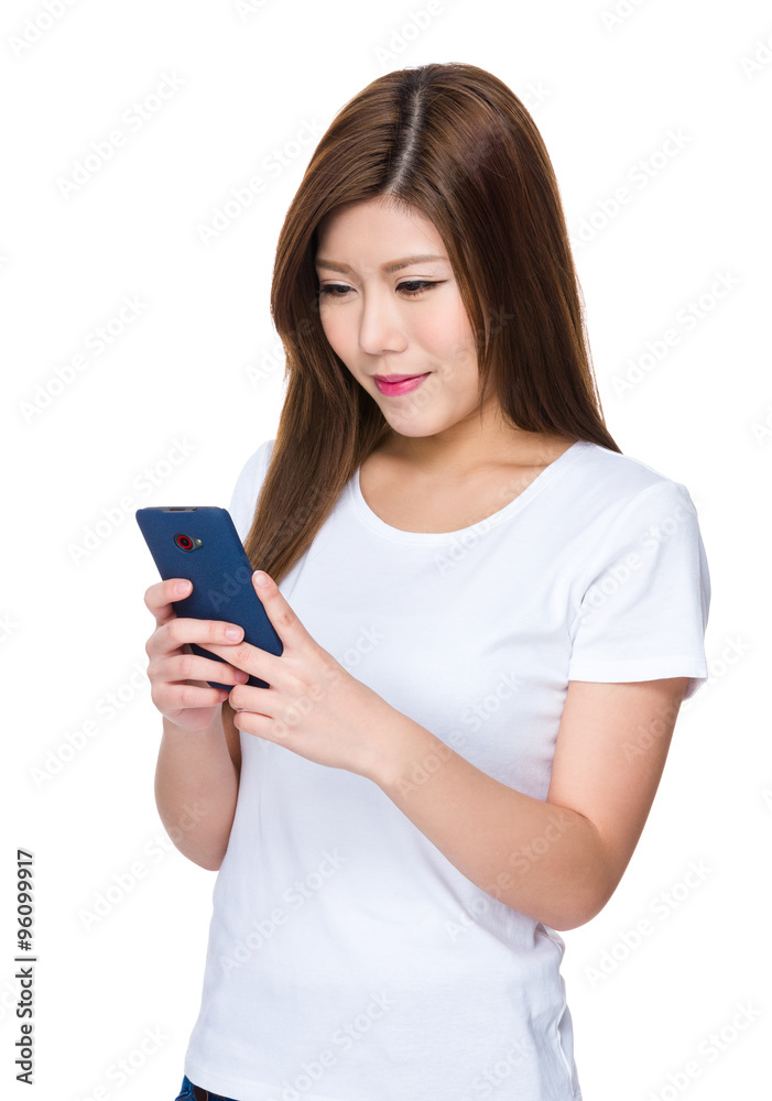 Asian Young Woman use of the cellphone Asian Young Woman use of the cellphone