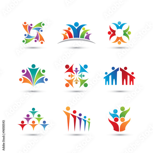 Social People Group Community Logo Set