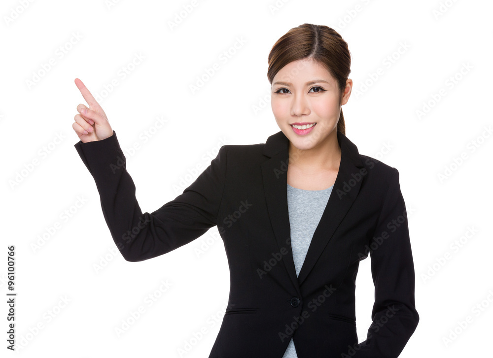 Asian Businesswoman with finger up Asian Businesswoman with finger up