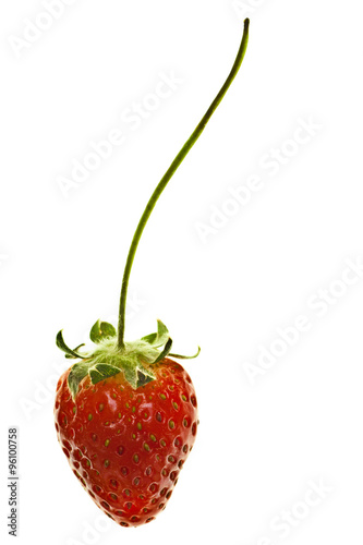 ripe red strawberry isolated on white background
