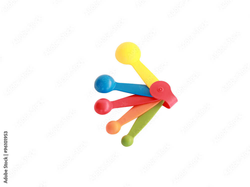 Colorful measuring spoons isolated on white Colorful measuring spoons isolated on white