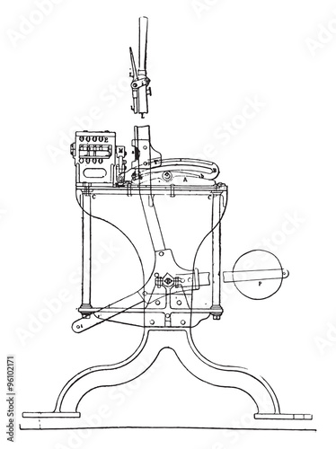 Cutting the latching device by Saxby and Farmer, vintage engravi photo