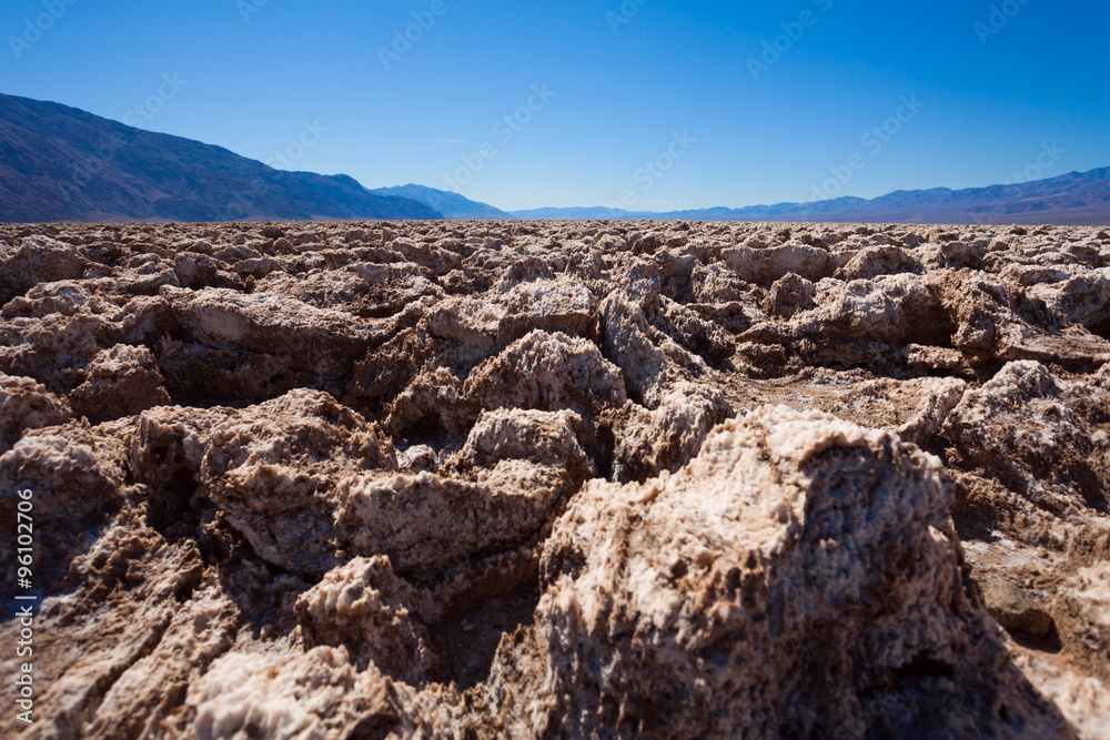 Close shoot of the salt stones in Death Valley