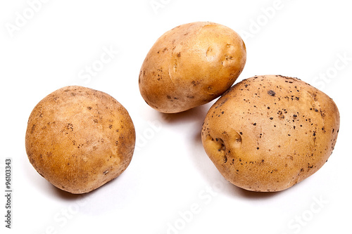 Potatoes isolated on white.