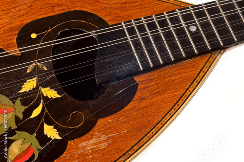 antique mandolin isolated on white background