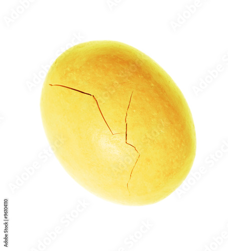 cracked speckled egg