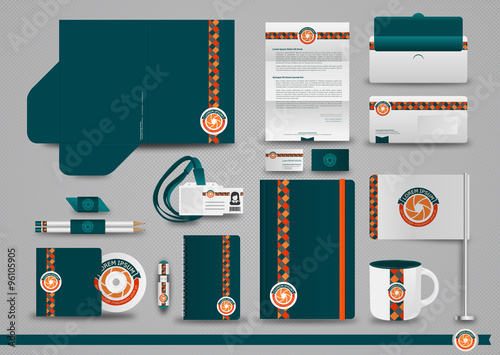 Corporate identity template with line elements