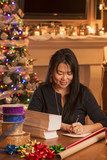 Woman Writing Christmas Cards