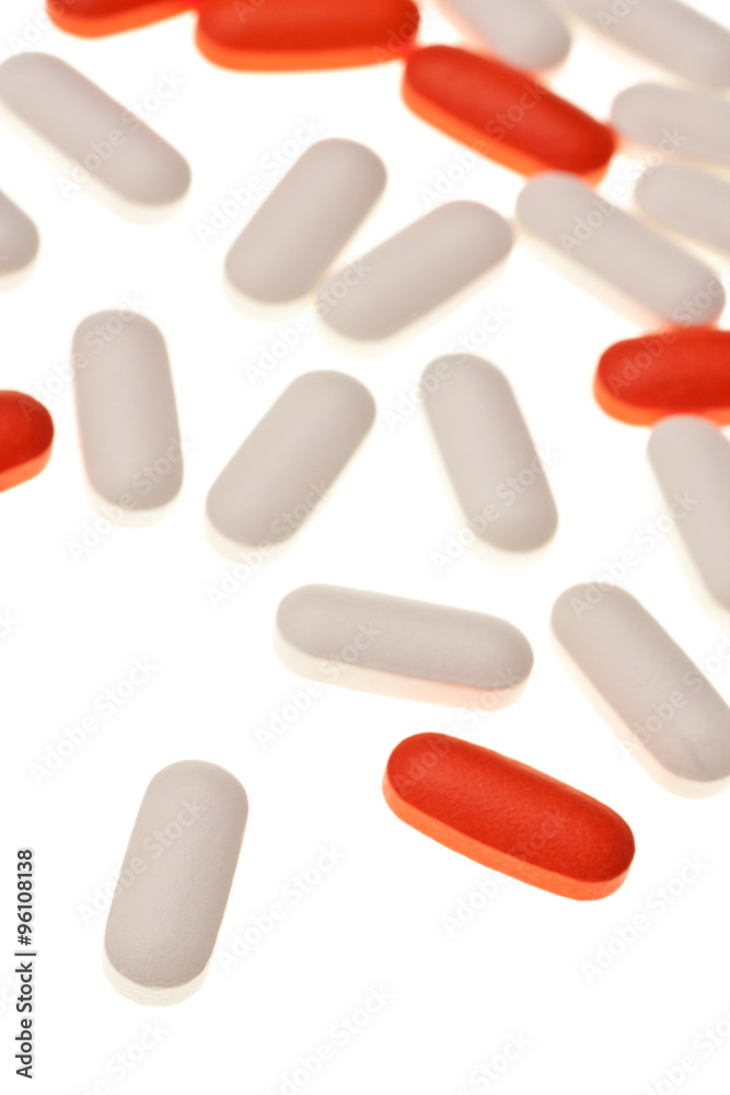 unmarked pills isolated on a white background unmarked pills isolated on a white background
