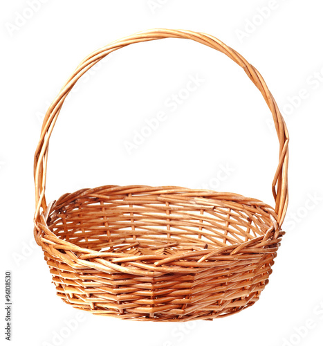 brown wicker basket isolated