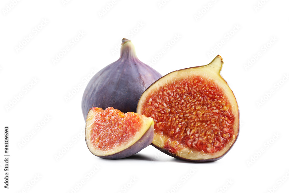 Fresh figs isolated on a white