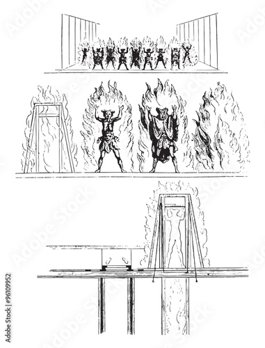 Opera under Louis XIV, Theater machines, Demons in the flames, v