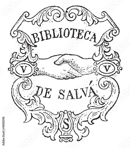 Bookplate, vintage engraving.