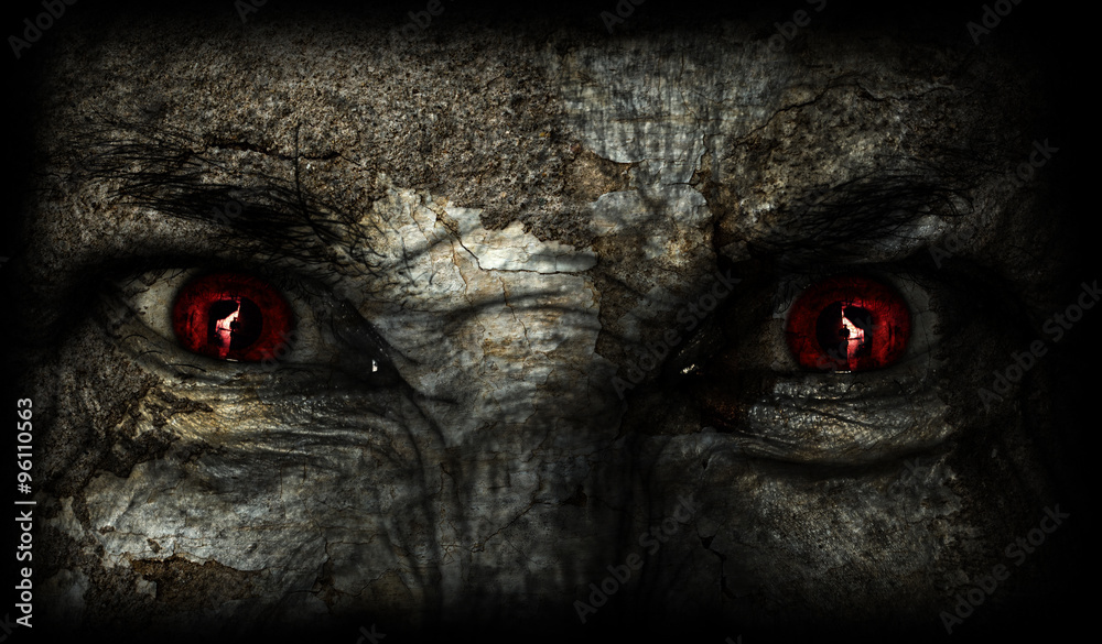 demonic ugly face looking at you