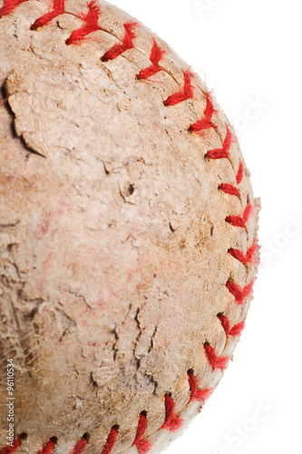 baseball with red stitching