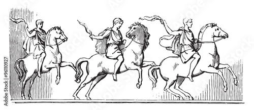 Torchlight horse race. after of a white marble vase was found Pe