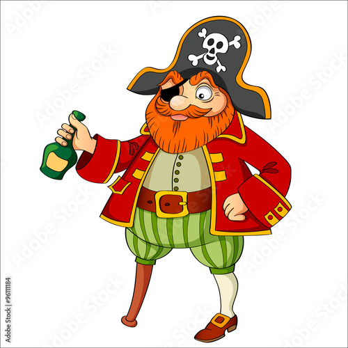 Pirate with bottle of rum