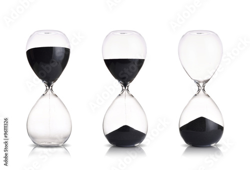 hourglass set on white background