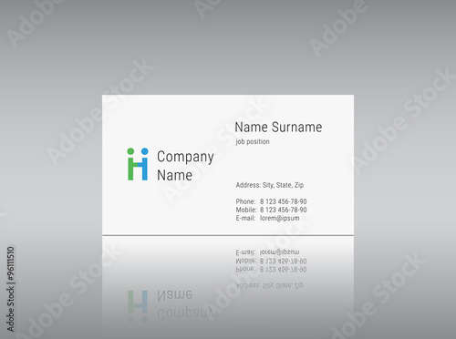 The vector logo alphabet letter "H", with a business card template. Letter "H" symbolizes a handshake between the two partners. Ideal for recruitment agencies.