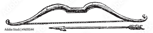 Bow, vintage engraving.